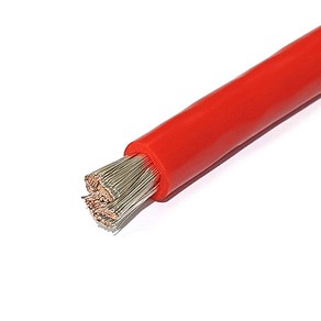 케이블 실리콘케이블 실리콘 전선 고온 200C 순동선, 4AWG(레드), 1개