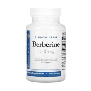 닥터 휘태커스 베르베린1 500 mg 90캡슐 D. Whitake's Bebeine Supplement, 90정, 1개