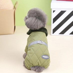 강아지 코트 테디 애완 동물 의류 풀 링 견용 옷 가을 겨울, 1개, D.S