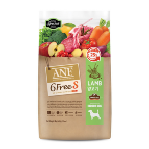 ANF 전연령 독 식스프리 그린 양고기 건식사료, 양, 8kg, 1개