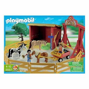 플레이모빌 5937 - Pony Ranch Farm Set Horses Stable - 2010 Version -Rare Find