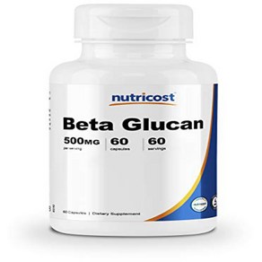 Nuticost Beta Glucan 500mg 1 3D Glucan 60 Veggie Capsules - Gluten Fee Non-GMO, 1개