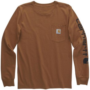 칼하트티셔츠남아용 긴소매 크루넥 티셔츠 포켓 포함 브라운 CARHARTT -144, 1개