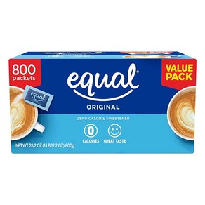 EQUAL 0 칼로리 감미료 설탕 대체제 제로 대체 패킷 대체품 800개 미국직구, 1.76 Pound (Pack of 1), 1) 1.76 Pound Pack of 1