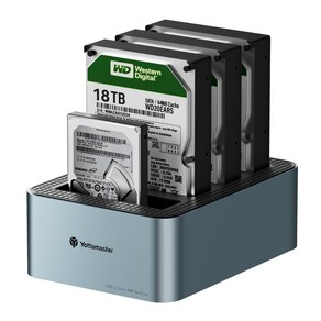 Yottamaste 4 Bay HDD 도킹 스테이션(오프라인 클론 SATA에서 USB 3.0 SSD/HDD 하드 드라이브 인클로저), 4Bay HDD Docking Station, 1개