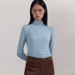 38컴온커먼 5차 Soft Slim Turtle-neck Top (Sky Blue)