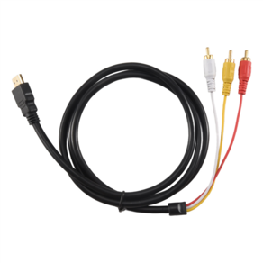 HDMI to RCA 케이블 1080P HDMI Male to 3 RCA S-Video AV 오디오 케이블 코드 어댑터(TV HDTV DVD용), 검은색, 1개