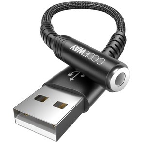 CODEWAY USB-A 2.0 to 3.5 스테레오 M/F 변환케이블 4극 외장형 사운드카드 WA6135 0.18m