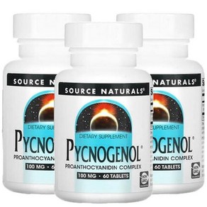 소스내추럴스 피크노제놀 소나무 껍질 추출물 Pycnogenol 100mg 60정 3병, 3개