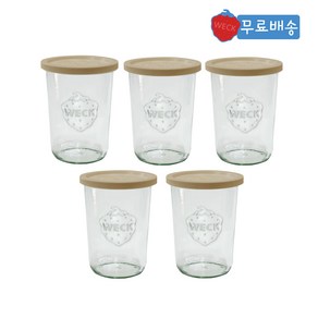 [WECK] 850ml (No743) 유리병+PE뚜껑 5개, PE베이지