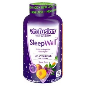 Natrue Mad Sleep Well 젤리 비타민 화이트 티 패션 프루트 맛 Vitafusion 호환 - 60개