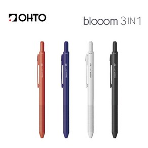 OHTO Blooom 3in1 블룸 멀티펜 4색 오토 멀티펜, 레드, 1개