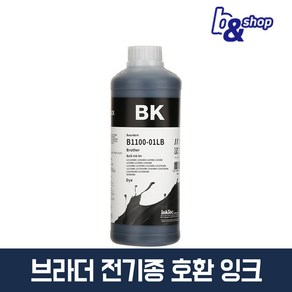 브라더 BTD60 BT5000 DCP-T420W T520W T720DW 프린터 호환 무한 리필 잉크테크 잉크, B1100 검정색 염료(DYE) 1L, 1개