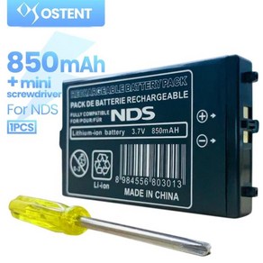 OSTENT 850mAh 충전식 리튬이온 배터리 교체 + 도구 모음 키트 Nintendo DS NDS 용 닌텐도 DS nds용 도구