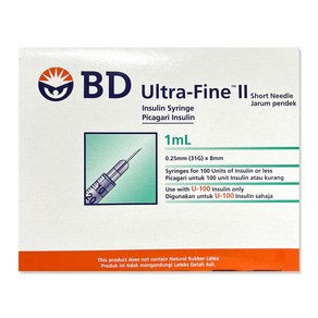 BD 인슐린 주사기 31G 8mm 1.0cc 100개입, 1개