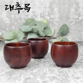 대추나무 옻칠 술잔 3p (원목 소주잔 목기 소주컵, 5x45cm3개입, 3개