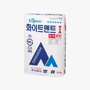 쌍곰 화이트멘트1 압착시멘트 바닥 타일접착제 20kg, 1개