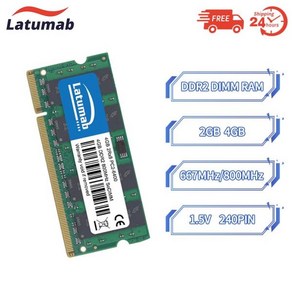 일기장다이어리 Latumab 메모리 듀얼 채널 노트북 SODIMM PC2-5300 6400 RAM DDR2 4GB 8GB 800MHz 667MHz 200 핀 1.8V, [01] 2GB DDR2 667MHz x1