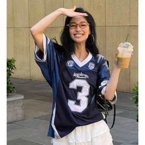 [D블리] 스트릿 03 매쉬 저지 반팔티 럭비 풋볼 사커 유니폼 댄스복 방송댄스 줌바 오버핏 빅사이즈