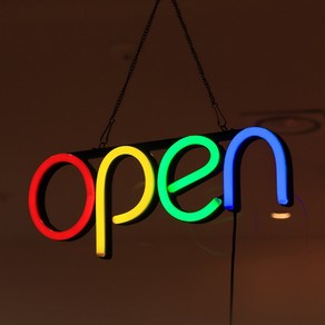 LED 오픈 네온사인 open 영업중 카페 매장 홈바 조명