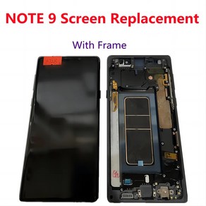 Samsung Galaxy Note 9 용 슈퍼 AMOLED LCD LCD 디스플레이 참고 9 디스플레이 N960D N960F 터치 스크린 참고 9 배터리 커버 포함, 블랙 프레임 없음