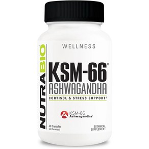 뉴트라바이오 아슈와간다 KSM-66 600mg 브이-캡 비건 글루텐 프리, 1개, 60정