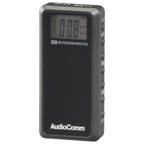 AudioComm DSP ATS FM FM RAD-P255N 03-7234 옴 전기 라디오 소형 라이터 사이즈 라디오 포켓 라디오 디지털 라디오 라이터