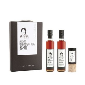 최순희 참기름+통깨(볶음참깨) 선물세트 (참기름 300ml 2병 + 통깨 100g 1개), 1세트