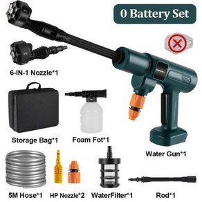 자동차 광택기 무선 Yofida 브러시리스 전기 고압 세척기 6 인 1 세차 정원 물총 마키타 18V 배터리 스프레이건 200Ba 3500W, 1.without Battey Set - EU 플러그, 1개