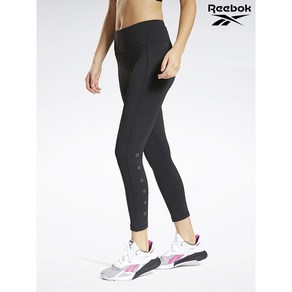 리복 Reebok 여성 블랙 PF 키레이 레깅스 REPA1E079BK, Black/XXS