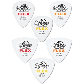 던롭피크 톨텍스 플렉스 피크 0.5mm 0.6mm 0.73mm 두께 Dunlop TORTEX FLEX PICK, 정삼각(트라이앵글) 0.6mm, 1개