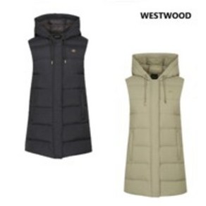 웨스트우드 WESTWOOD 긴기장감의 후드 형 여성 롱 후드 다운 패딩 베스트 조끼 WM4WCDV632