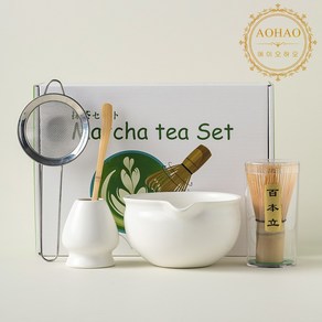 AOHAO 연한 색 차선 5PCS 세트 MATCHA WHISK, 1세트, 밝은 화이트