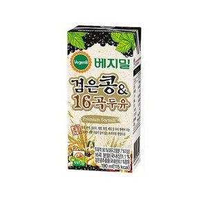 베지밀 검은콩과16곡두유 190ml x 48팩, 48개