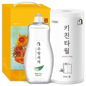 오늘의쉼표 세제 선물세트 답례품 알로에 34호 (주방세제 용기 300ml + 키친타월)