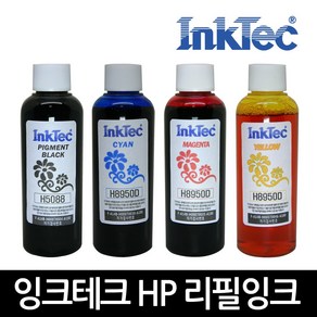 잉크테크 HP 무한 호환 리필 잉크 100ml HP8600 HP8720 HP9010 HP8710 HP8610 HP8210 HP7740 HP7720 HP7612 HP7110, 검정염료(H8950D)×100ml, 1개