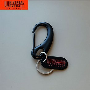 UNIVERSAL OVERALL 유니버셜 오버롤 카라비너 키링 키홀더 열쇠고리, 1개, 블랙(black)