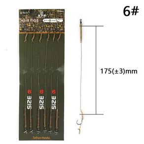 잉어 낚시 헤어 리그 레디 메이드 보일리 묶인 후크 크기 도구, 1개