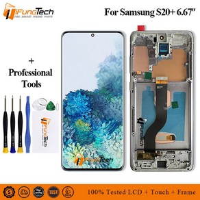 프레임 포함 LCD 터치스크린 6 67 인치 OLED 갤럭시 S20 G985F/DS G986B 디스플레이 플러스 5G, Aua Blue, 1개