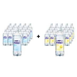 라인바싸 탄산수 플레인 500ml 20개 + 레몬 500ml 20개 (총40개), 40개