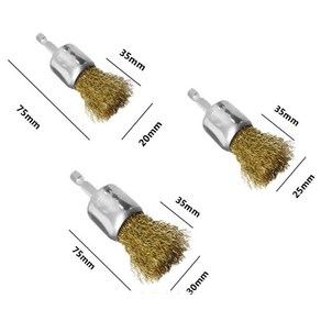 전동 드릴 육각 철브러시 녹제거 컵브러쉬, 엔드브러쉬30mm