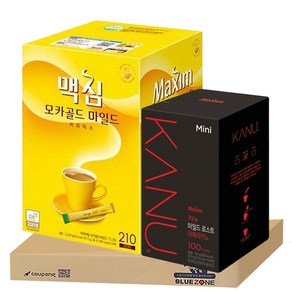 [블루존] 맥심 모카골드 210티+카누 미니 마일드 로스트 아메리카노 100티, 900mg, 1개