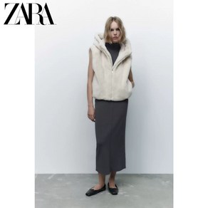 ZARA 자라 페이크퍼 후드 베스트 조끼