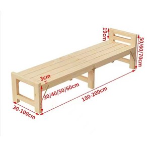 커스텀 접이식 원목 사이드 침대 확장 폴딩 베드 평상 마루 벤치 데크 테라스 실내 야외, 폭30x길이200