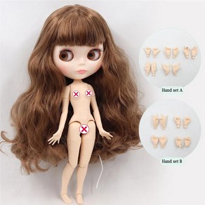 블라이스 인형 관절 바디 특별 선물 애니메이션, A.doll with hand ab, 1개, 3.white glossy