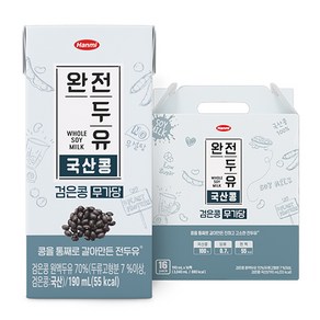 전두유 완전두유 검은콩 무가당, 190ml, 16개