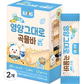 엘빈즈 11곡물 영양그대로 곡물바, 우유맛, 40g, 2개