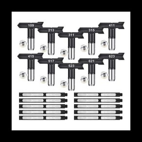 에어리스 페인트 분무기 깍지 팁 및 필터 가역 스프레이 팁 에어리스 분무기 액세서리 10 개, 1개