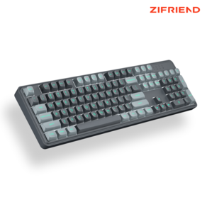 ZIFRIEND ZT104 LED 유선 게이밍 기계식 커스텀 키보드 리니어 저소음 은축 롤 게임키보드 무한입력 핫스왑 PBT키캡 무음축 일반형, 블랙 그레이