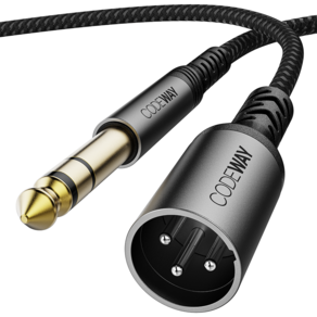 코드웨이 XLR to 5.5 TRS 마이크 수 케이블 5m, XLR(수) to 5.5 케이블 x 블랙, 블랙, 1개